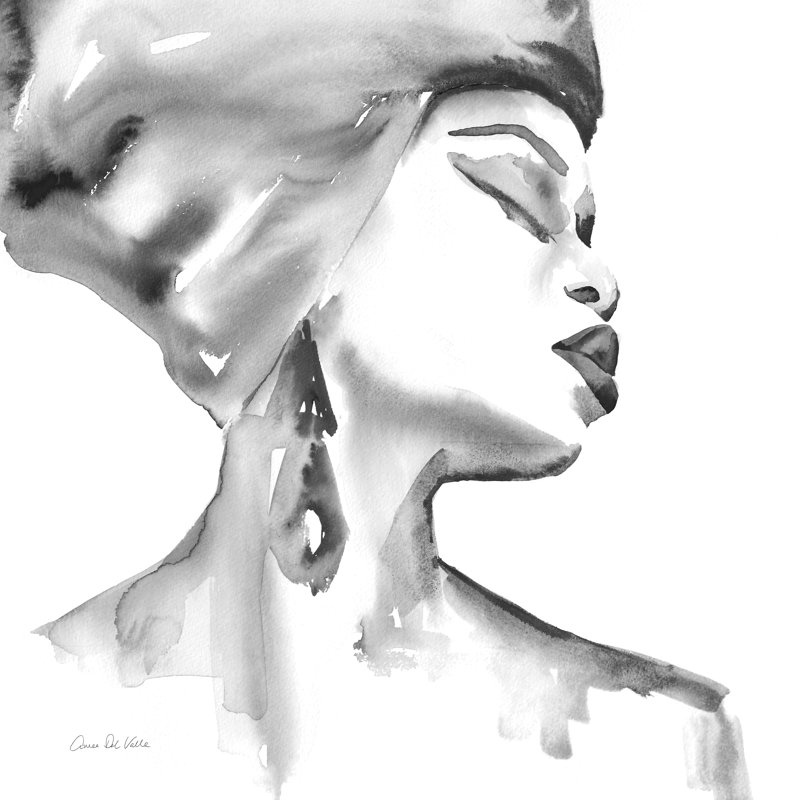 Woman III BW Crop by Aimee Del Valle - Wrapped Canvas Painting, 30cm H x 30cm W x 3.8cm D
