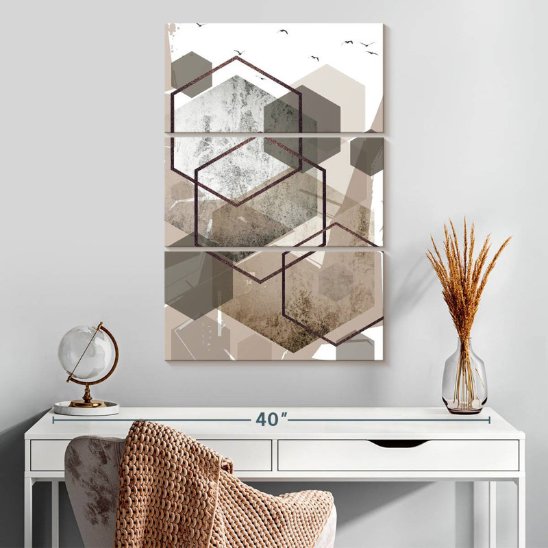 Avery Hexagons Beige I, 32" H x 20" W