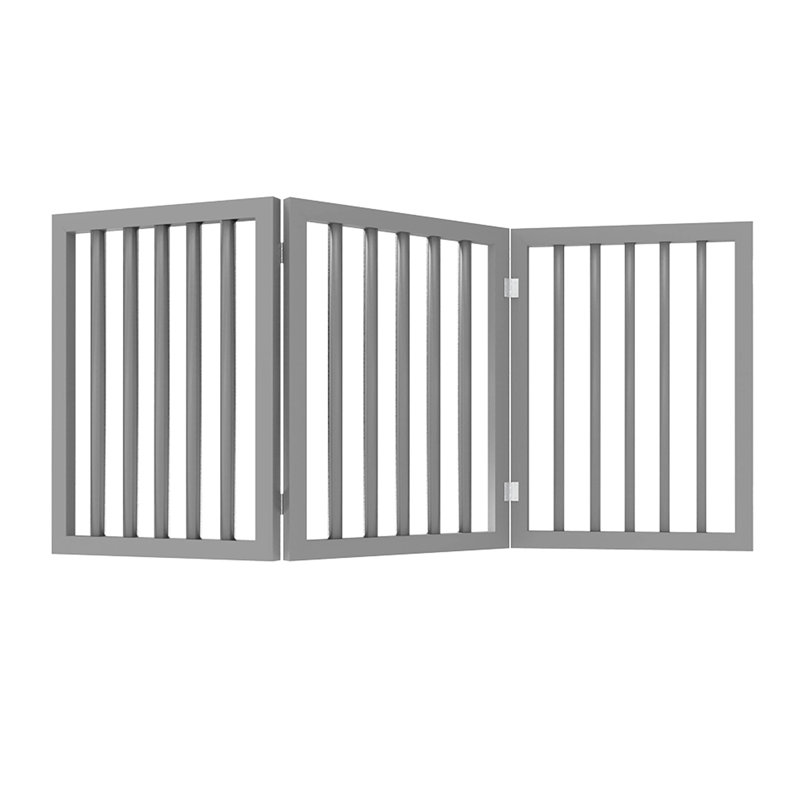 Barrière pliante pour chien à 3 panneaux pour escaliers ou portes, Gris