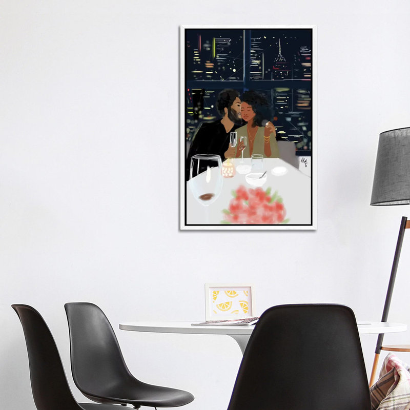 Couples 1 Piece Wall Art on Canvas, 101.6 cm H x 66.04 cm W, White Framed