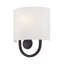Applique murale 1 lumière ADA en nickel brossé avec abat-jour en tissu blanc cassé fabriqué à la main-557557545