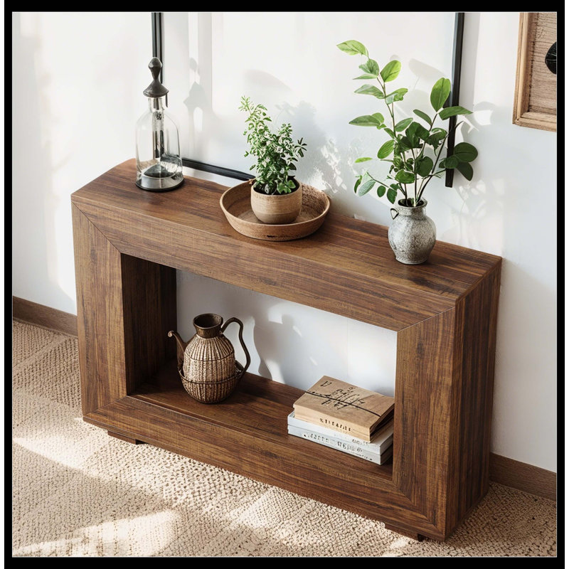 Table console, canapé d'entrée en bois rustique 47 po avec rangement Farmhouse, Brun rustique