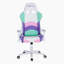 Fauteuil de jeu avec polyuréthane, pivotant, support lombaire, hauteur réglable, appui-tête inclus, roues