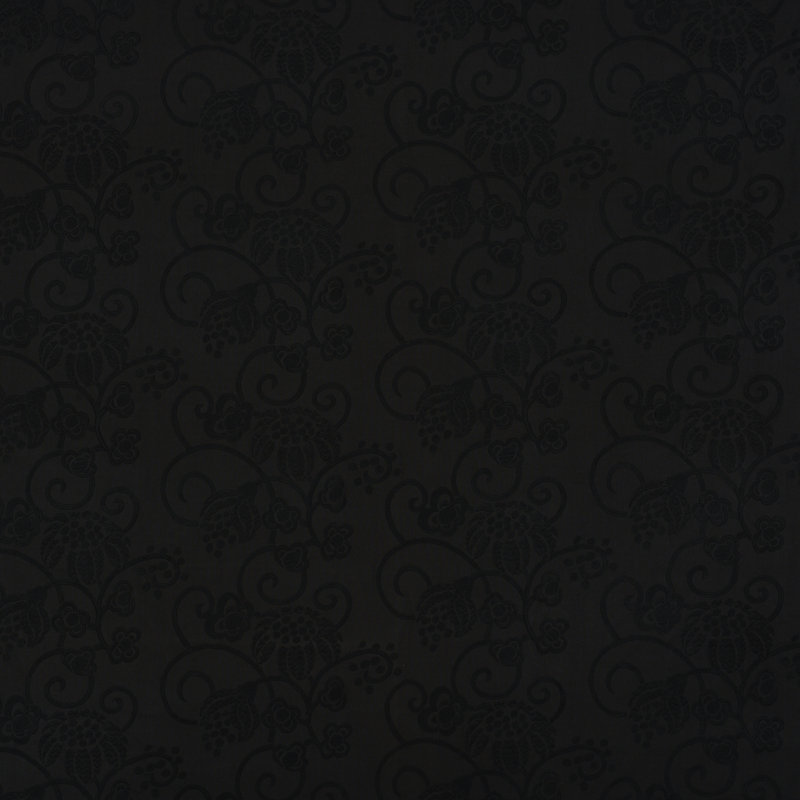 Calliope Embroidery Fabric, Black
