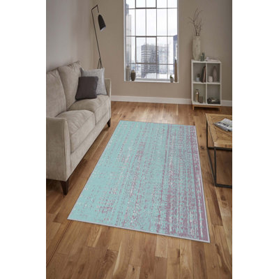 Stylish Woven Carpet (4.6 x 7.2 Feet), 100% Polyester, 0.4 in Pile Height | Antibacterial, Non-Slip Underside, Machine Washable | 3D Digital Print Design | Perfect for Living Room, Bedroom, & Dining Areas