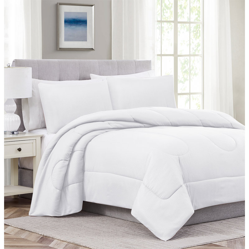 Édredon en microfibre 3 pièces, Édredon très grand, Blanc