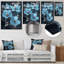 Monochromes bleus, paix, cornouiller fleur II - cornouiller, art mural-945037229-945037231