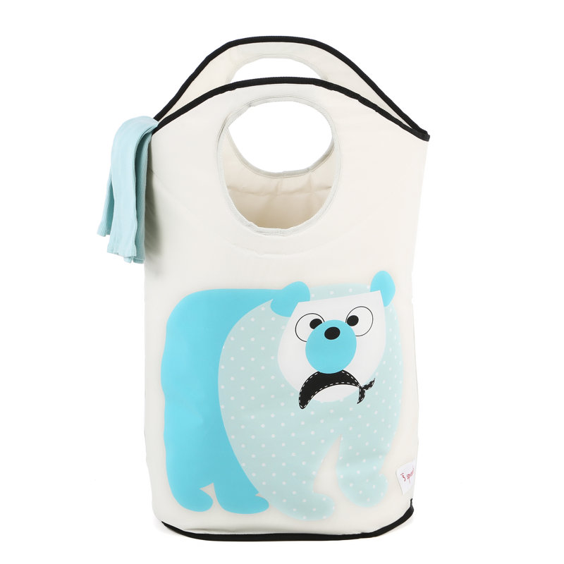 Polar Bear Collapsible Kids Laundry Hamper with Handles