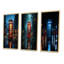 «Red Téléphone Booth Urban Reflections», 3 pièces sur toile-1173672-1173673