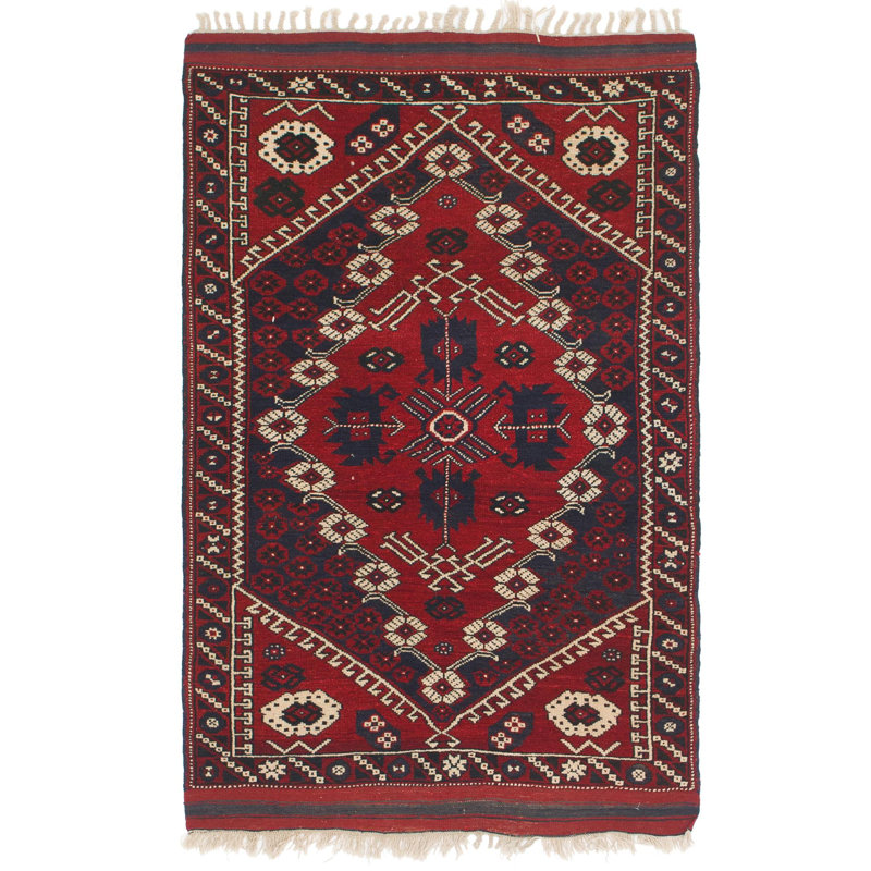 Tapis de zone en laine 3 pi 6 po x 5 pi 7 po one-of-kind-noué la Kalvin