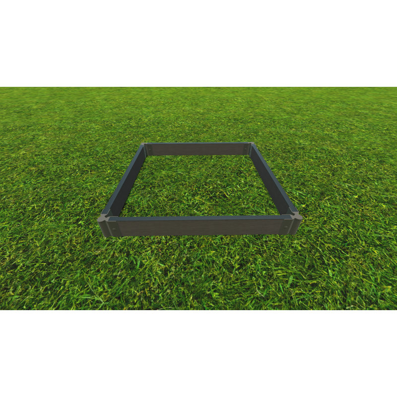 Lit de jardin surélevé en bois patiné 2 po 4 pi x 4 pi x 5,5 po - 4t, 2sj