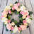 Ansuma 15-inch Polyester Artificial Yellow Rose Wreath for Your Front Door