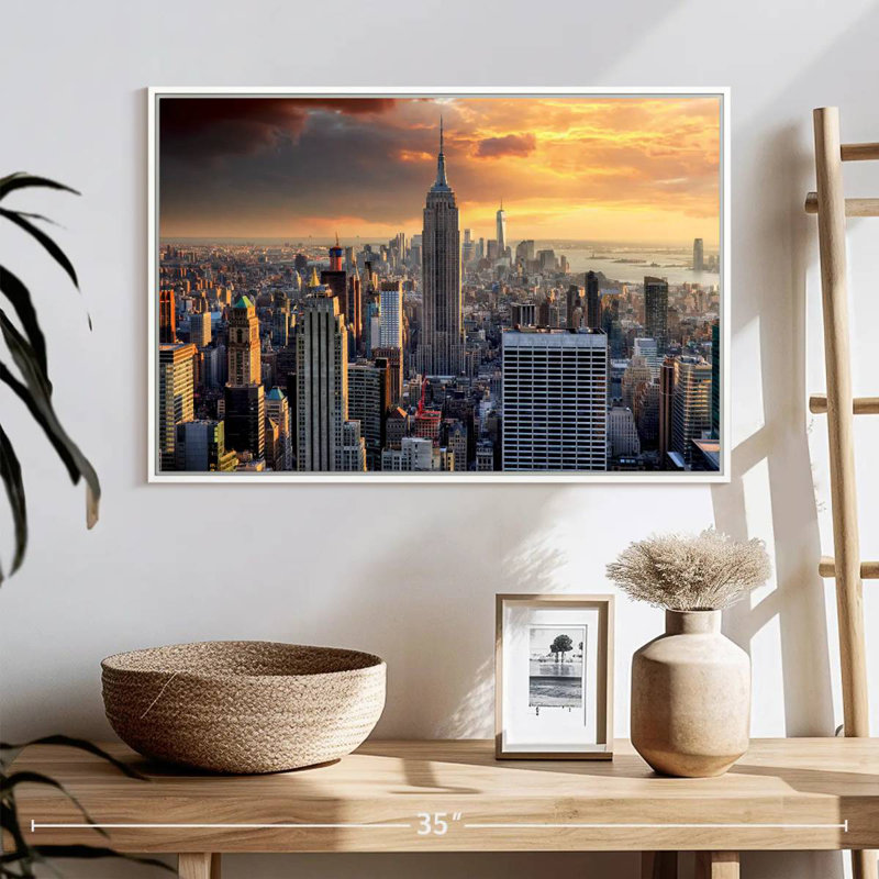 New York City High Rises, Cadre flottant blanc, 25 po x 17 po