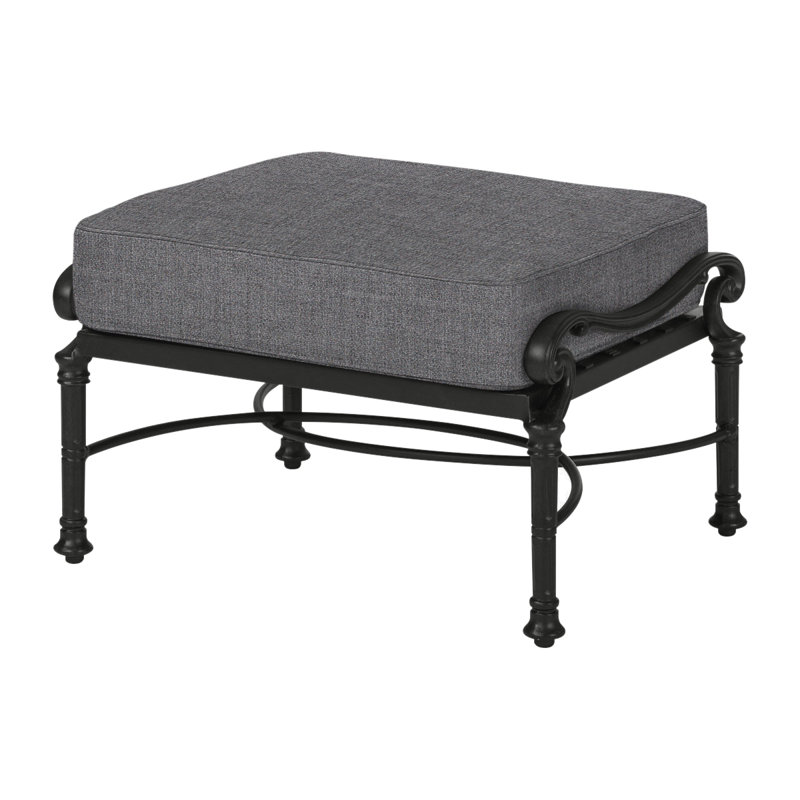 Florence Ottoman Frame with Cushions, Desert Bronze, Cast Slate Sunbrella® Plainweave