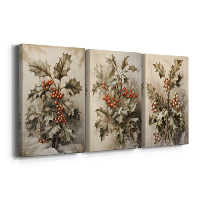 Christmas Holiday Art DCCXI - Toile tendue avec châssis sur mesure - 3 pièces