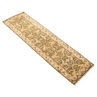 One-of-a-Kind Be?ir Hand-Knotted New Age 2'8"" x 9'8"" Runner Wool Area Rug in Olive/Beige -  Isabelline, 93300D46444D4CE494CC21A1CB2DB588