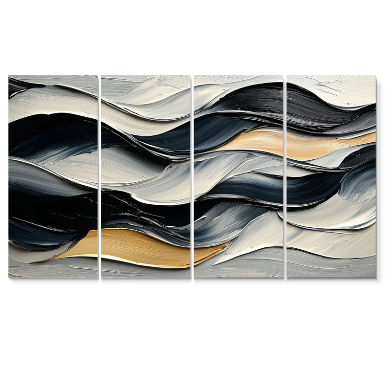 Haine - réalisme abstrait, art mural moderne, H 28 po x l 48 po, 4