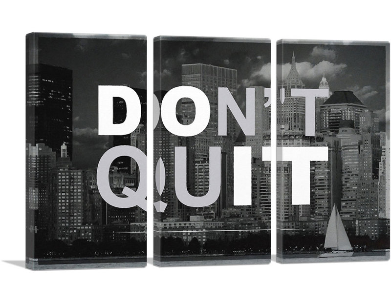 «Don't Quit Motivational Business», ensemble de 3 reproductions d'art texturé sur toile tendue, H 40 po x l 60 po x P 0,75 po