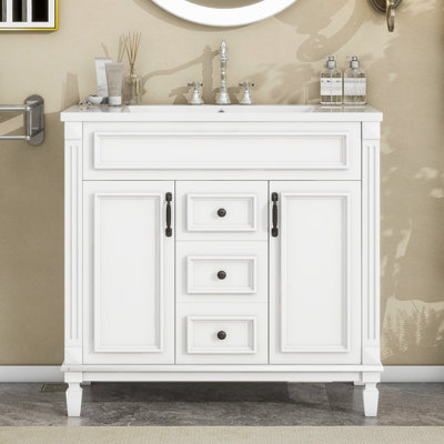 Desaraye 35.9'' Single Bathroom Vanity with Resin Top