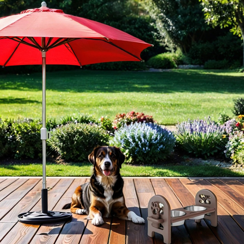 Bol ajustable brun pour animaux de compagnie