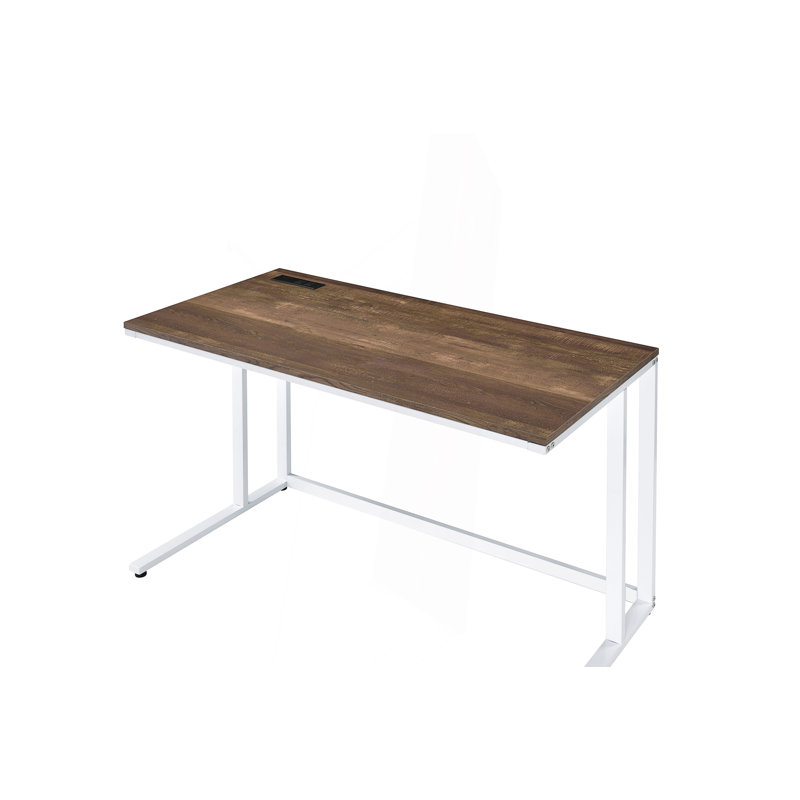 Bureau d'écriture avec port USB intégré, Walnut/White