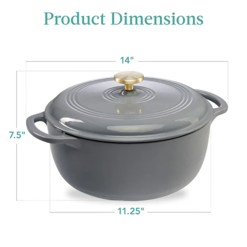 Dutch Oven- 6Qt, Graphite Gray