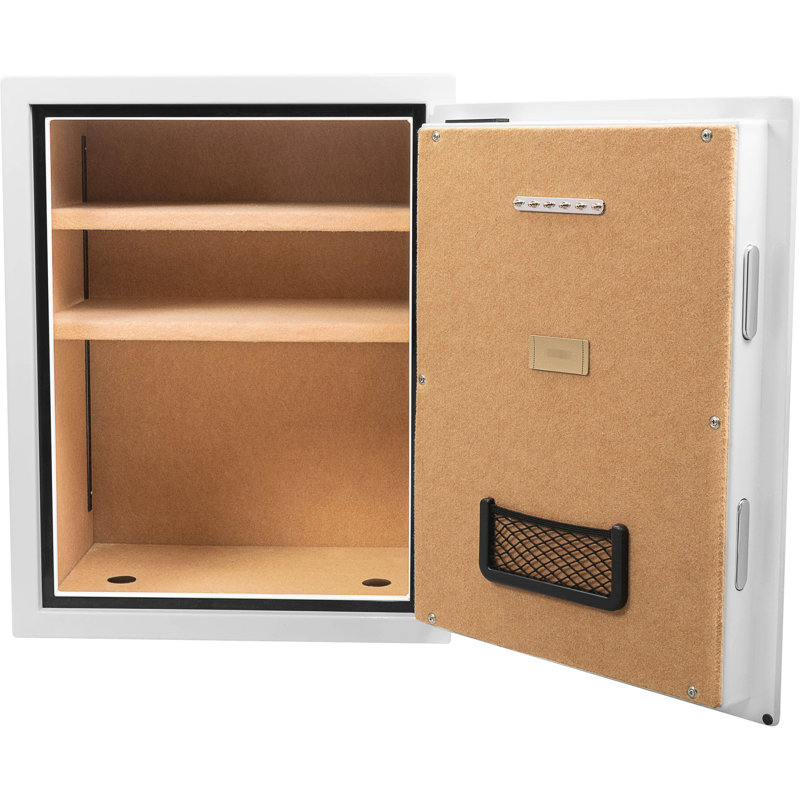 Coffre-fort biométrique, 4,48 pi³, blanc - Résiste au feu à 1200 °F pendant 30 minutes, offre un espace généreux pour les objets de valeur tels que documents, bijoux, argent liquide, construction en acier, protection jusqu'à 0,5 heure.
