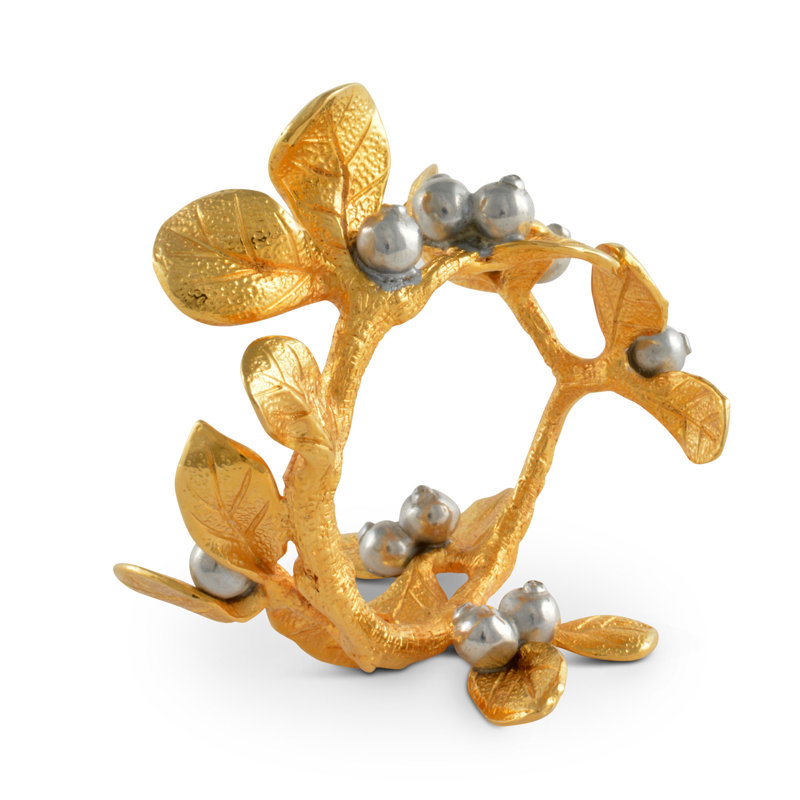 Golden Winter Berry Metal Napkin Ring