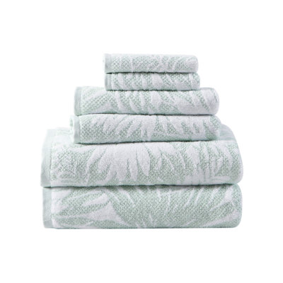 Lago Palm 6 Piece 100% Cotton Towel Set