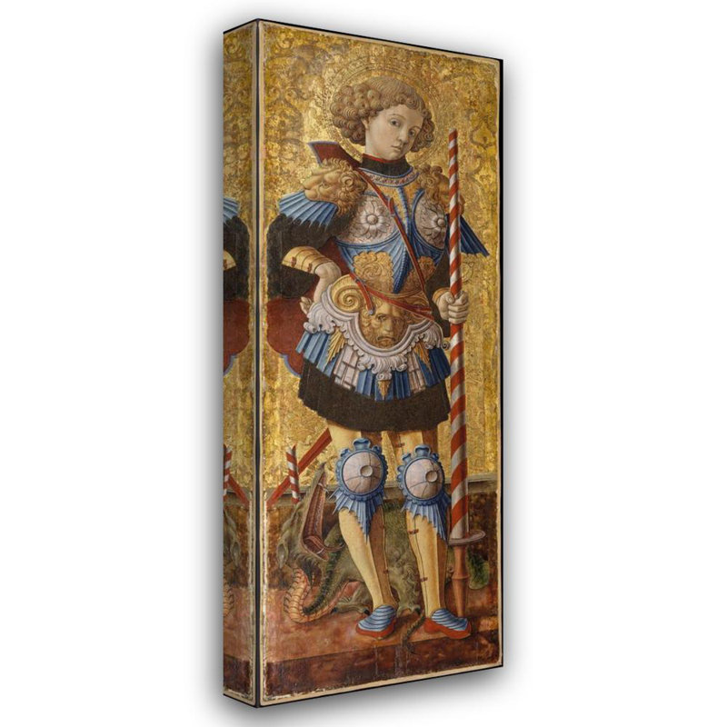 "Saint George" par Carlo Crivelli - Art mural sur toile tendue avec châssis, H 48 po x l 33 po