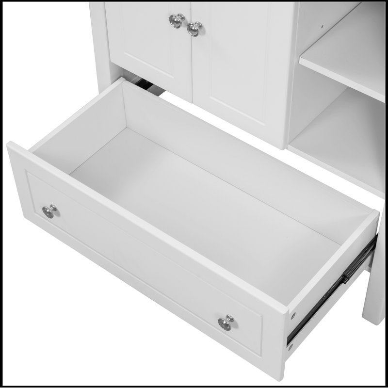 Duntae 30'' Free Standing Single Bathroom Vanity with Ceramic Top