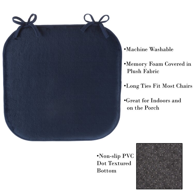 Memory Foam Indoor/Outdoor Chair Pad Cushion The Twillery Co. Fabric: Navy