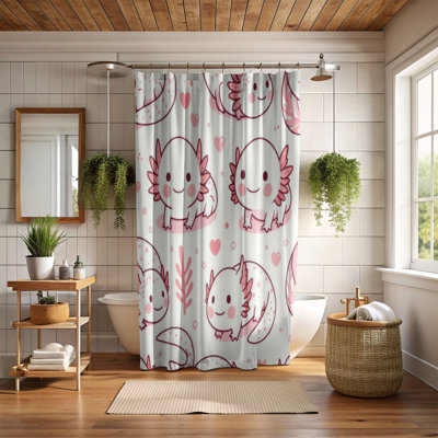 Rideau de douche standard 1 pièce Axolotl