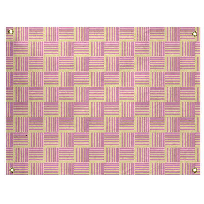Tapisserie, H 50 po x l 59 po, Rose/jaune