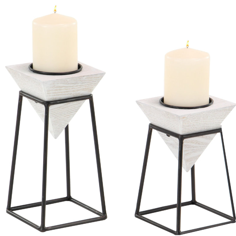 Ensemble de chandelles de table 2 pièces, Blanc