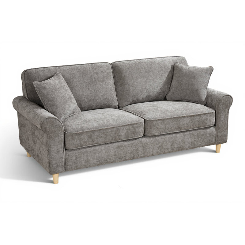 Howland 3 Seater Chenille Sofa, Dark Grey, 3