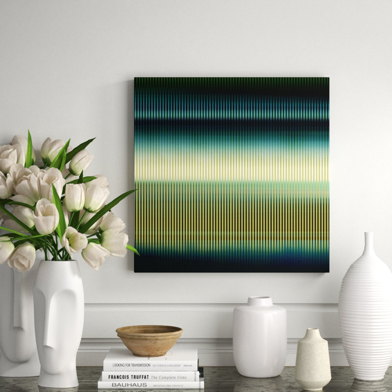 «Radiant Stripes» par Sofia Fox - impression d'art graphique, H 48 po x l 48 po x P 1,5 po, Plexi