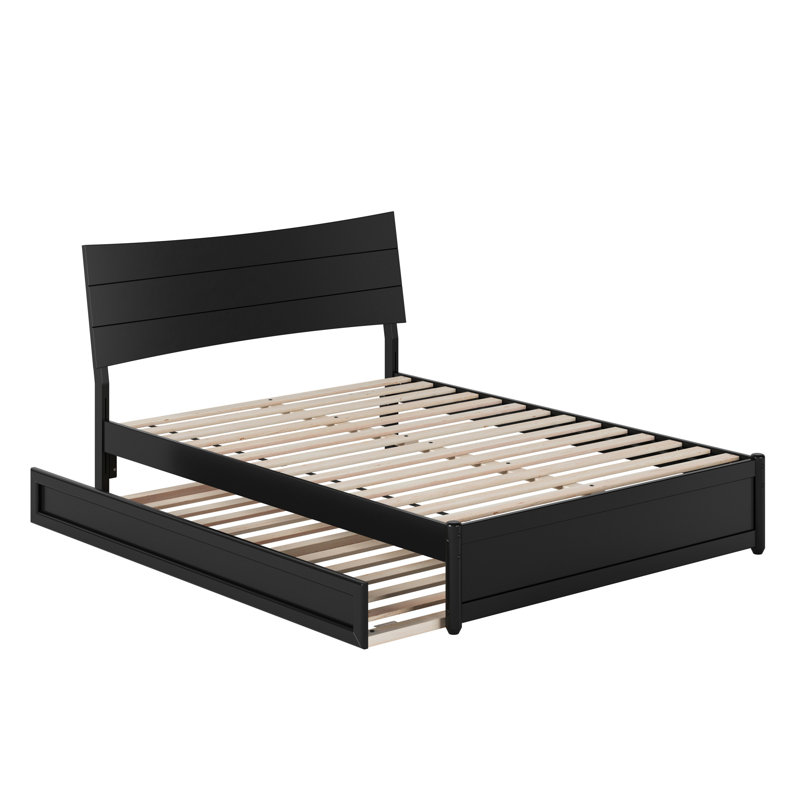 Harlowe Wood Platform Bed with Trundle, Black, Full
