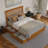 Asparas Solid Wood Storage Platform Bed with Footboard and Under Bed Drawers-1775517506-1778987440
