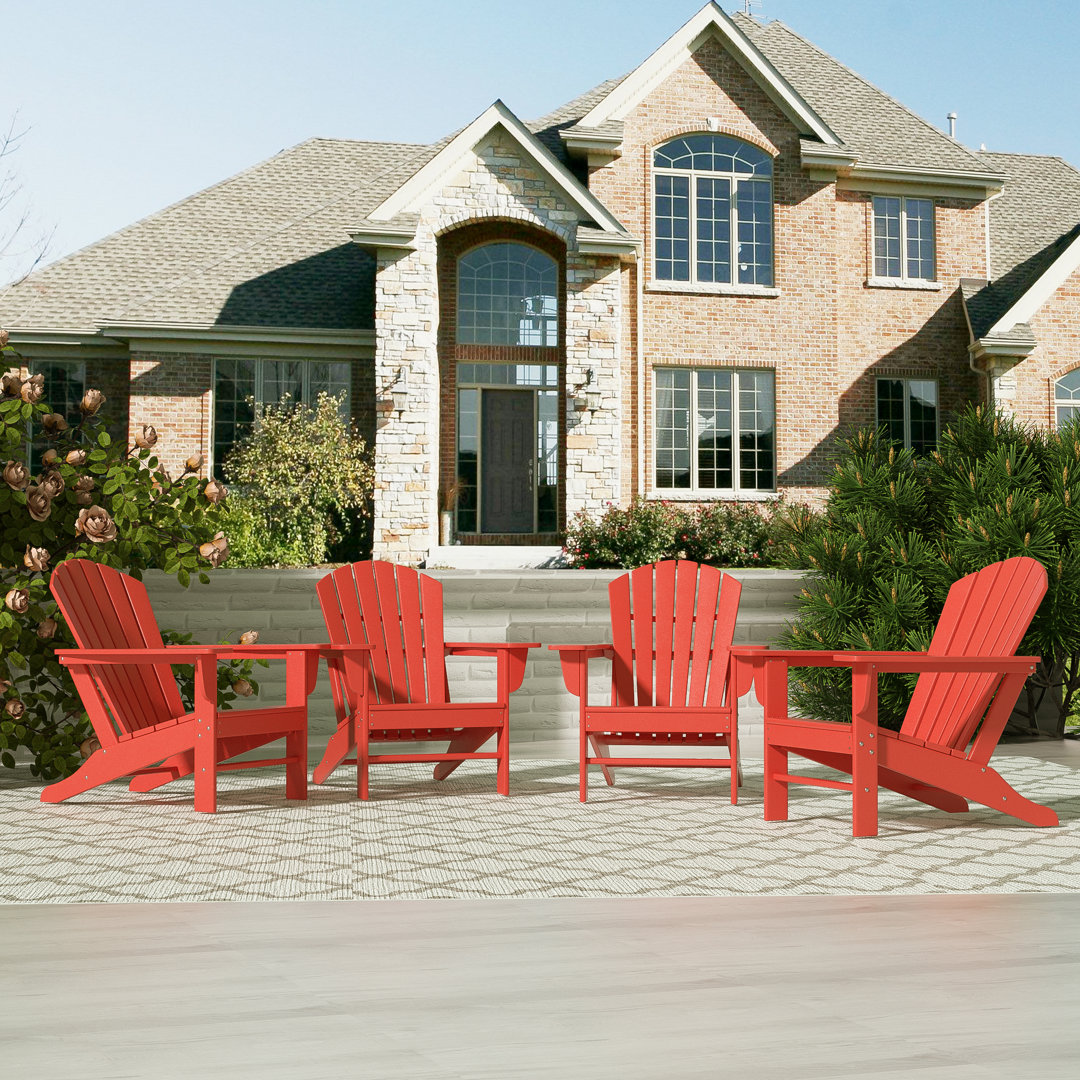 Navas Foldable Outdoor Adirondack Chair (Set of 4) Rosecliff Heights Frame 