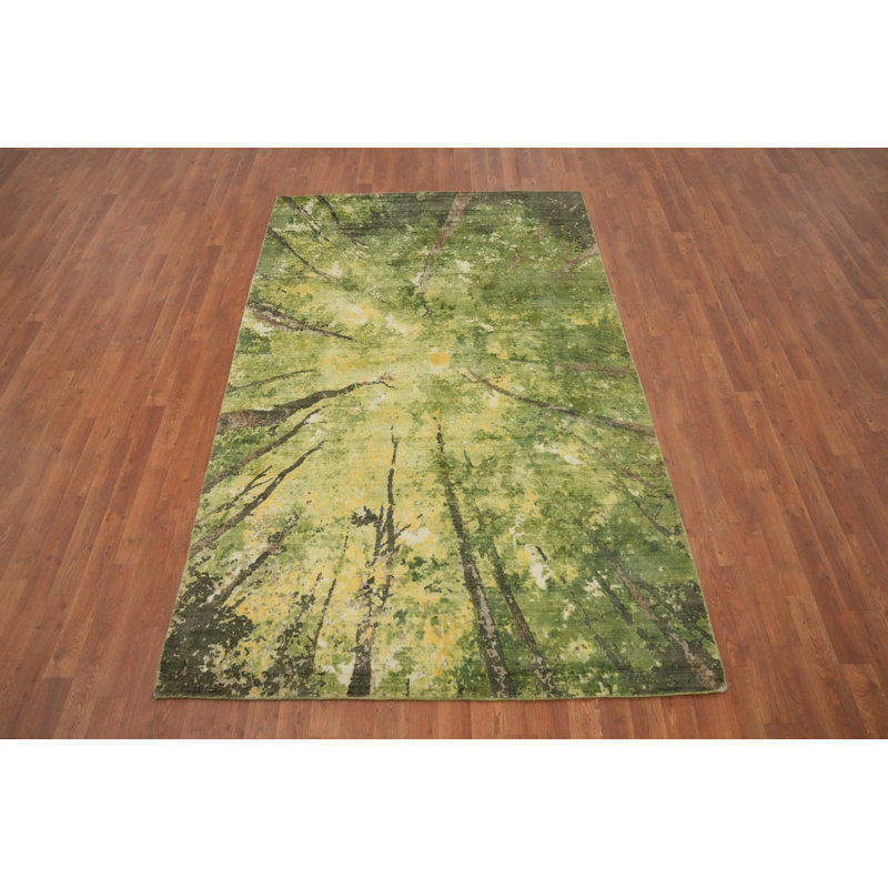Tapis à motif abstrait et naturel 5 x 8