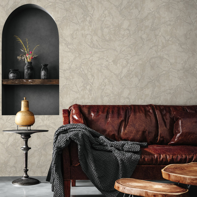 Papier peint texturé marbré Modern Modern, Beige