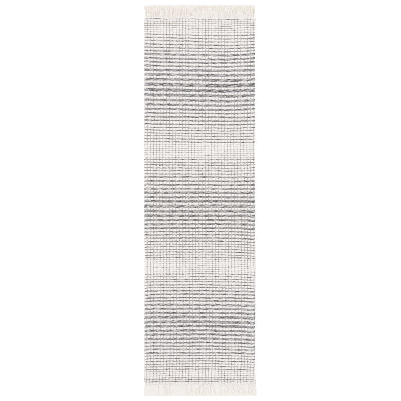 Marbella Hand Woven Wool With Cotton Cloth Backing Striped Rug, Runner 2'3" x 8'
