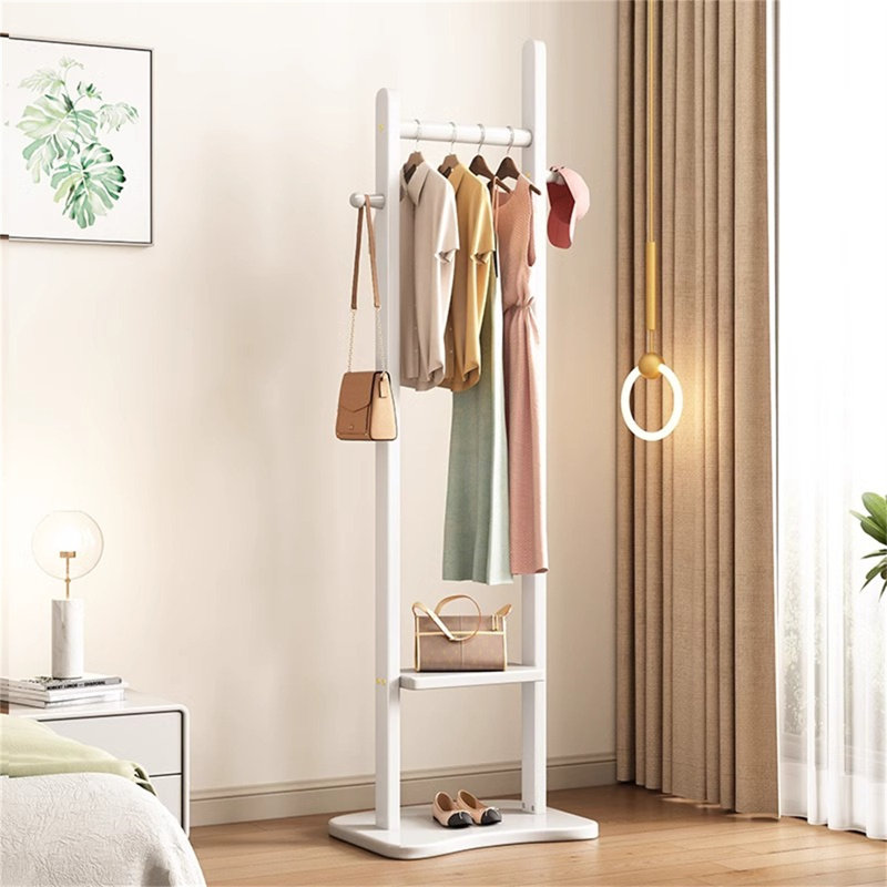 Aesthetic Solid Wood Clothes And Hat Stand, White
