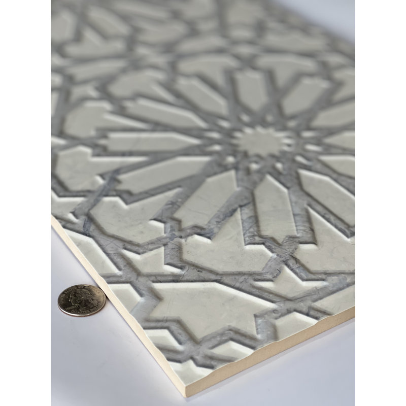Arabesque 12" x 24" Ceramic Patterned Wall & Floor Tile