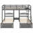 Gray Wood Full Over Twin & Twin Bunk Bed, Space Saving Storage No Box Spring