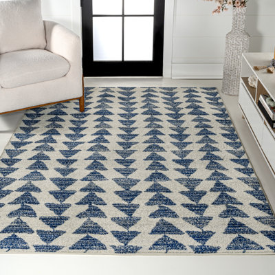 Maurisa Moroccan Triangle Geometric Cream/Navy Rug