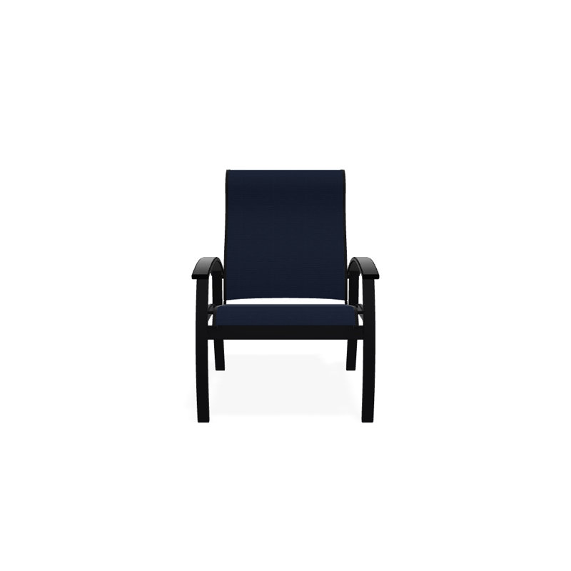 Chaise de patio Askar, Bleu marine 13D Sunbrella®, Noir, Noir texturé