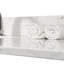 Dessus de meuble-lavabo en marbre blanc 43 po x 22 po - Pierre d'ingénierie, lavabo sous-comptoir rectangulaire en céramique, dosseret, trou de robinet simulé