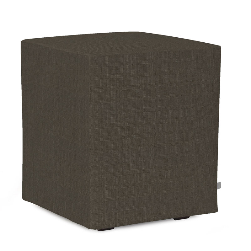 Housse pour repose-pieds à coussin carré en mélange de polyester Alyssia, Anthracite